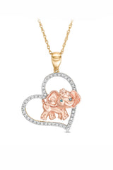 Elephant Heart Pendant Necklace