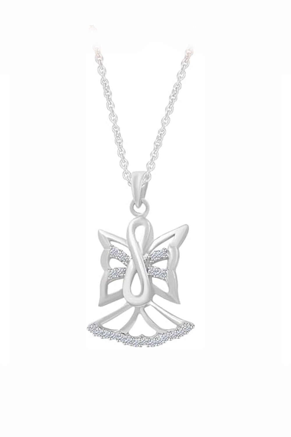 Infinity Angel Outline Pendant Necklace