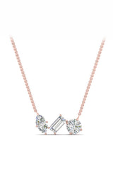 Cubic Zirconia Multi Shape Pendant Necklace