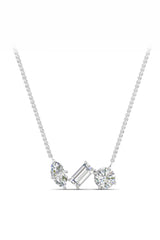 Cubic Zirconia Multi Shape Pendant Necklace