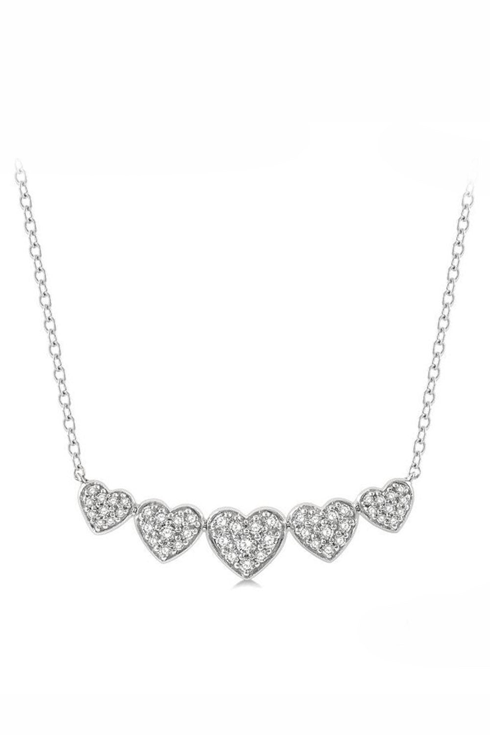 Five Heart Bar Pendant Necklace