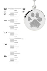 Paw Print Disc Pendant Necklace