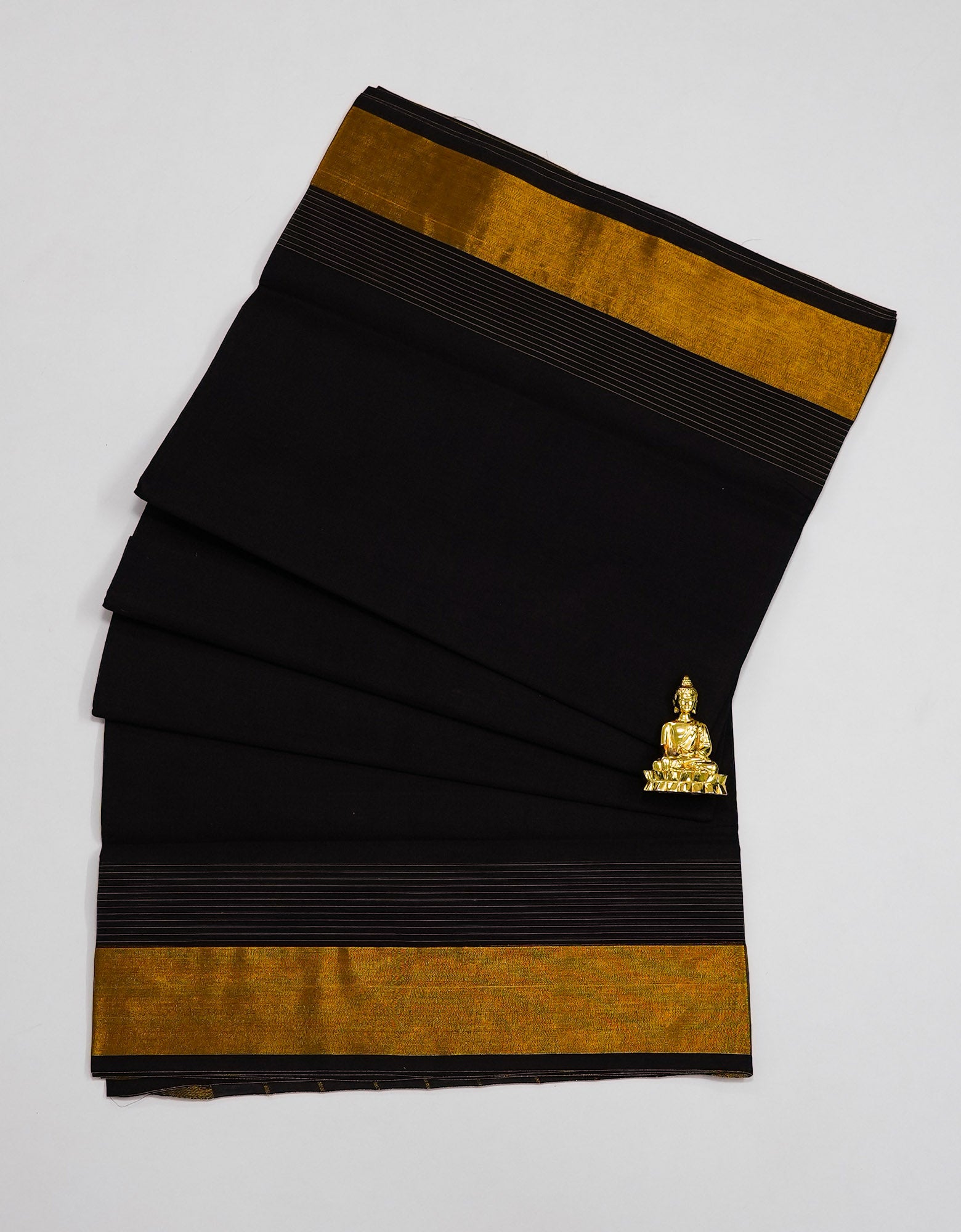 Almost Black Color Rajkot Plain Cotton Saree