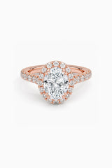 Oval Shape Moissanite Halo Ring