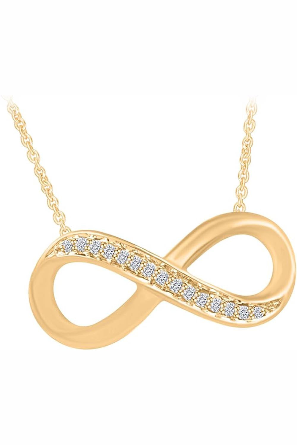 Yellow Gold Color Yaathi Infinity Necklace, Women's Pendant Necklace