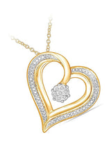 Yellow Gold Color Love Heart Pendant Necklace, Pendant For Women