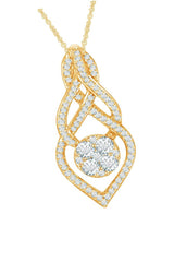 Yellow Gold Color Classic Infinity Teardrop Pendant Necklace
