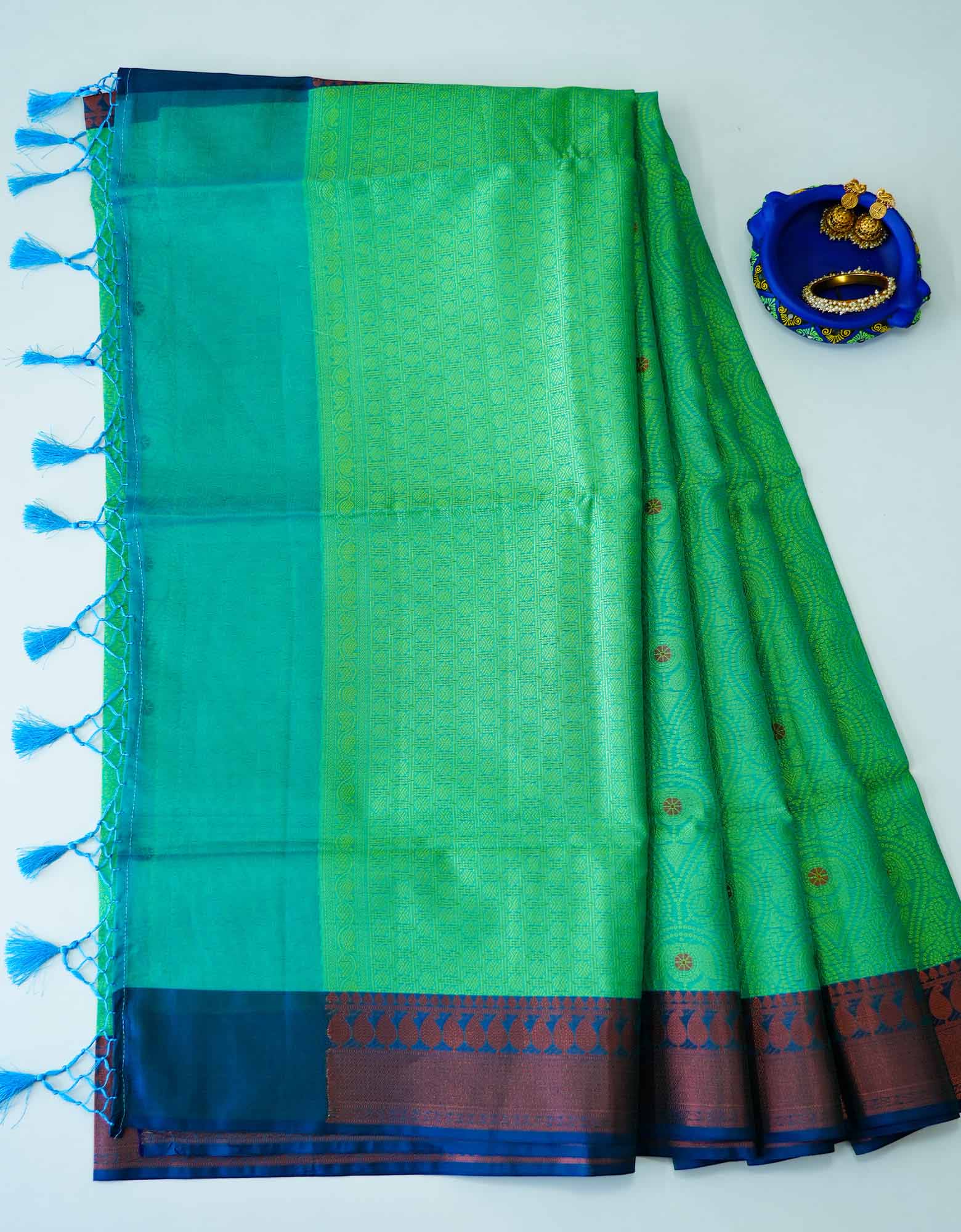 Light Green Colour Brocade Saree 