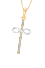 Yellow Gold Color Infinity Cross Pendant Necklace, Infinity Necklace