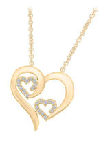 Yellow Gold Color Triple Heart Pendant Necklace, Buy Pendant Online 