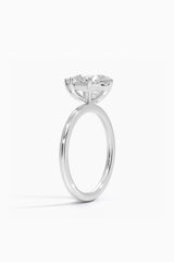 Hidden Halo Pear Shape Moissanite Ring