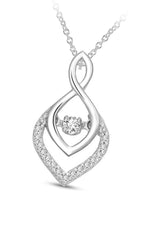 White Gold Color Infinity Flame Pendant Necklace, Pendant For Women