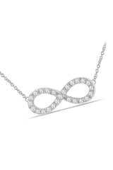 White Gold Color Sideways Infinity Pendant NecklaceWhite Gold Color Sideways Infinity Pendant Necklace