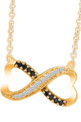 Yellow Gold Color Infinity Heart Pendant Necklace