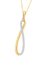 Yellow Gold Color Round Cut Moissanite Diamond Infinity Pendant Necklace