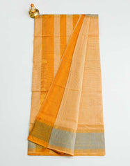 Peach Tissue cotton saree