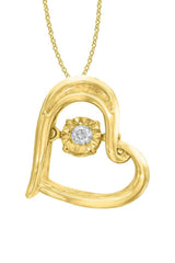 Yellow Gold Color Moissanite Heart Pendant Necklace, Buy Pendants Online