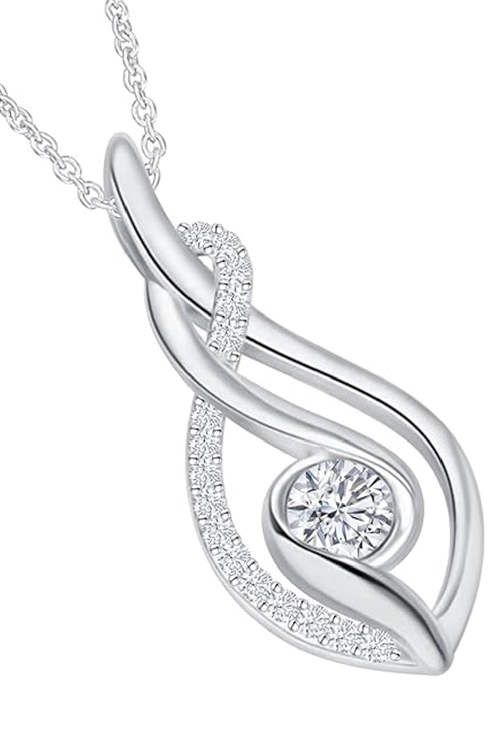 Premium 1 Carat Moissanite Diamond Infinity Pendant Necklace in 18k Gold Plated.