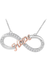 White Gold Color Moissanite Infinity Hope Pendant Necklace