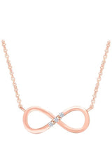 Rose Gold Color Three Stone Infinity Pendant Necklace