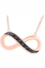 Rose Gold Color Yaathi Black Infinity Necklace, Pendant for Women 