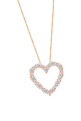 Rose Gold Color Popular Heart Outline Pendant Necklace