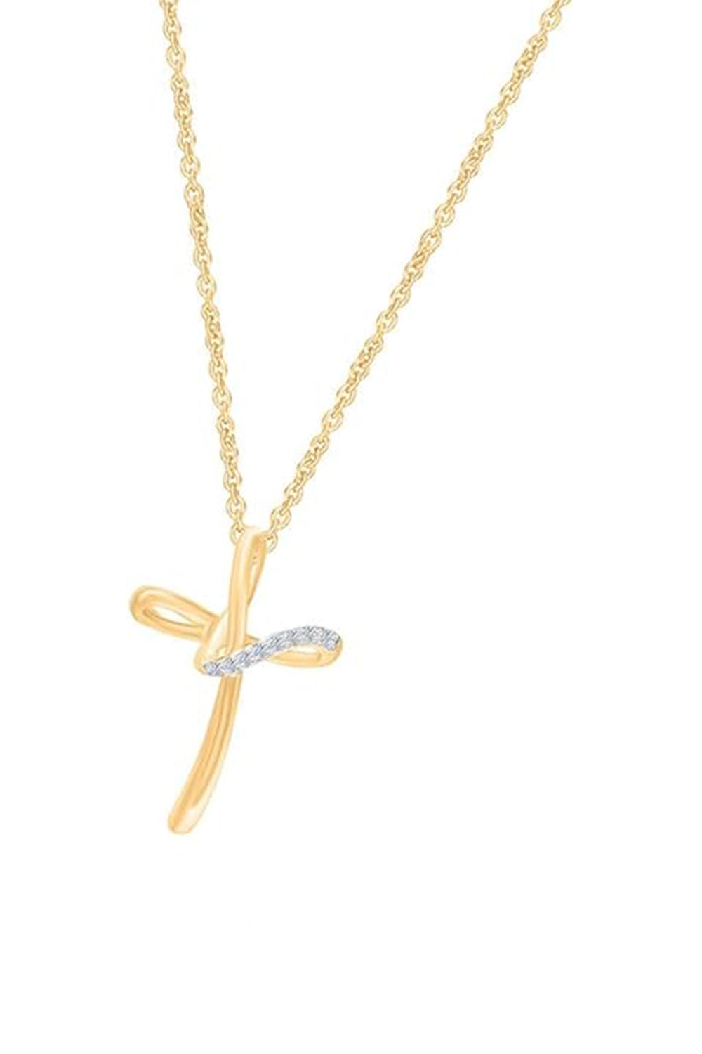 Yellow Gold Color Yaathi Loop Cross Pendant Necklace, Trending Necklaces
