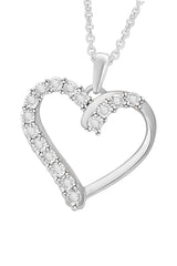 White Gold Color Yaathi Moissanite Heart Pendant Necklace Lab Created