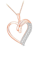 Rose Gold Color Looping Heart Pendant Necklace