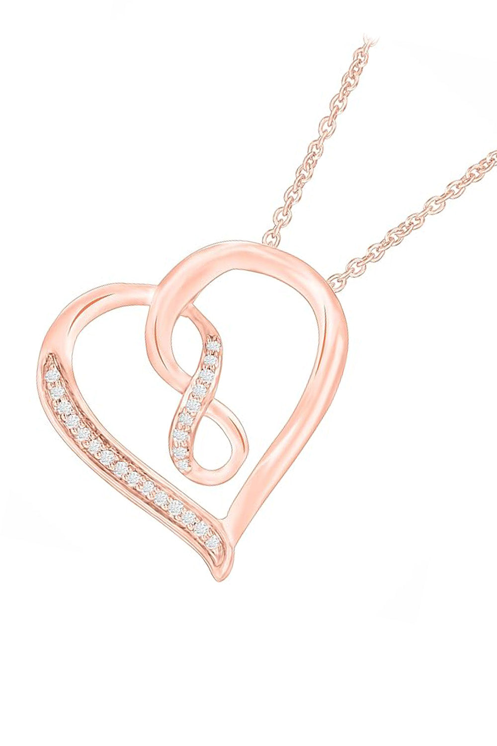 Rose Gold Color Infinity Heart Necklace