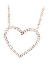 1/4 Cttw Round Moissanite Heart Pendant Necklace in 18K Gold Plated Sterling Silver.