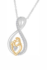 White Gold Color Yaathi Infinity Motherly Love Pendant Necklace 
