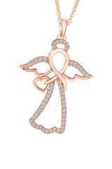 Rose Gold Color Infinity Angel Pendant Necklace