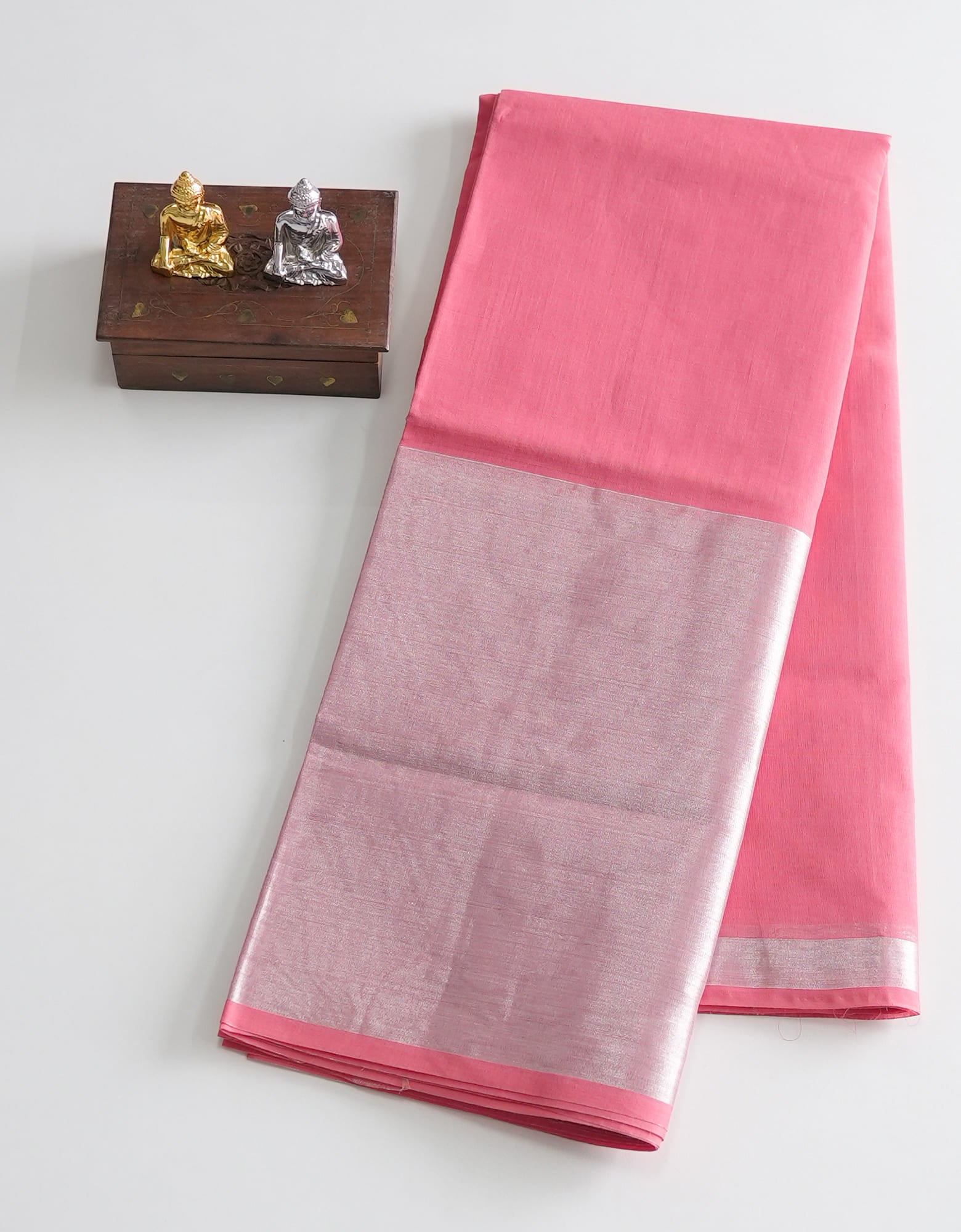 Baby Pink Color Chanderi Cotton Saree