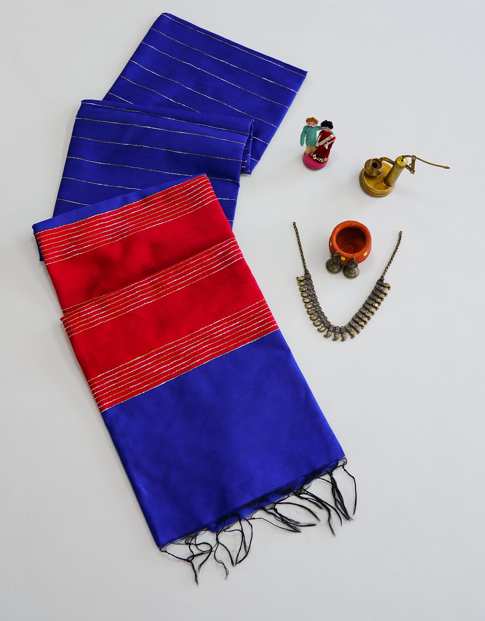 Navy Blue Colour Fancy Jute Saree