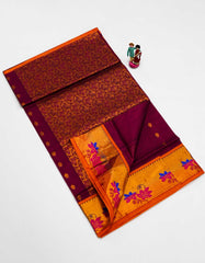 Rich Purple Color Venkatagiri Cotton Saree