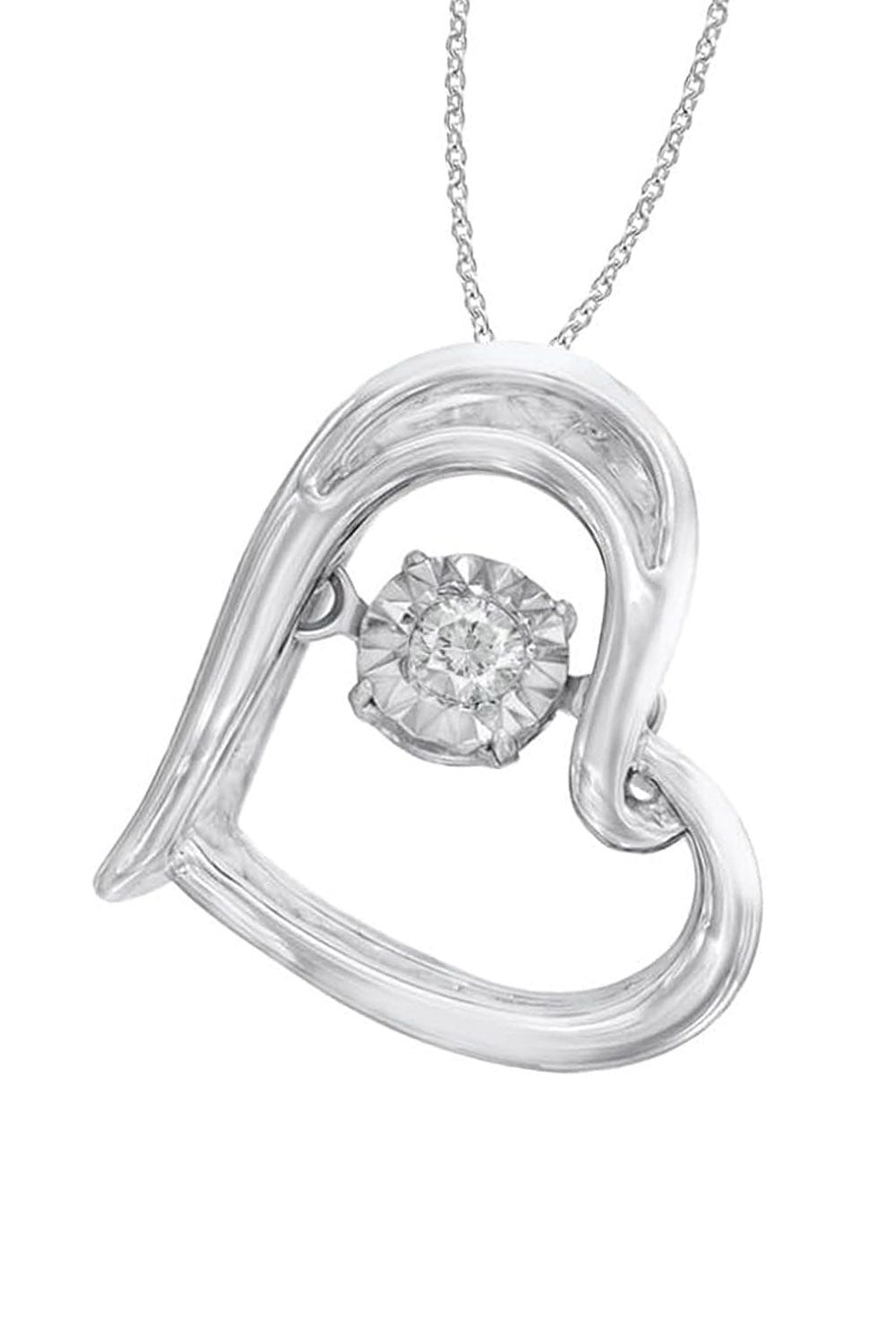 White Gold Color Moissanite Heart Pendant Necklace, Buy Pendants Online