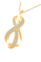 Yellow Gold Color Infinity Pendant Necklace