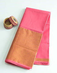  Baby Pink Colour Chanderi Cotton Saree 