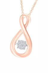 Rose Gold Color Yaathi Moissanite Infinity Pendant Necklace in 18k Gold
