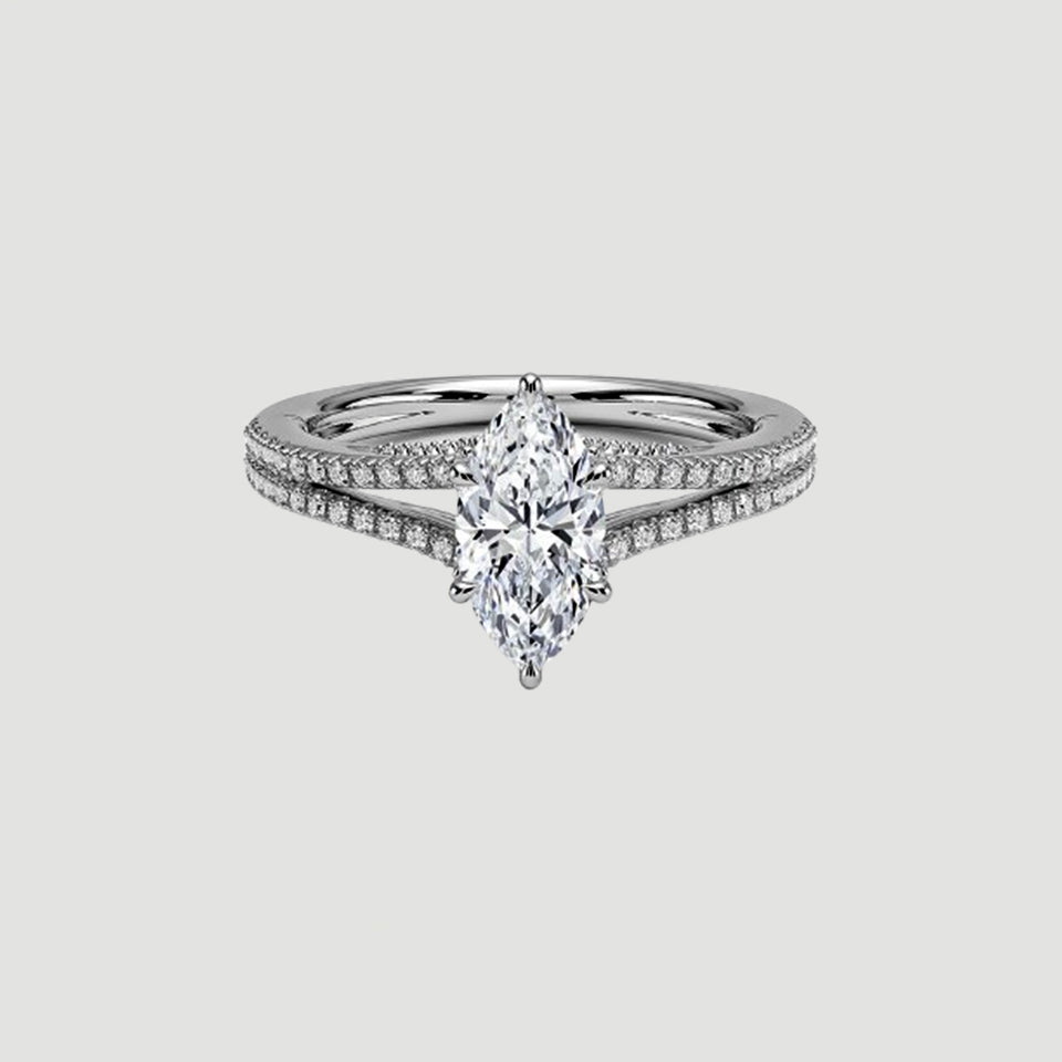 Marquise Moissanite Band Ring