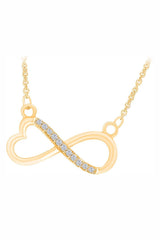 Yellow Gold Color Yaathi 1/4 Cttw Moissanite Infinity with Heart Necklace