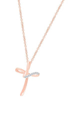 Rose Gold Color Yaathi Loop Cross Pendant Necklace, Trending Necklaces