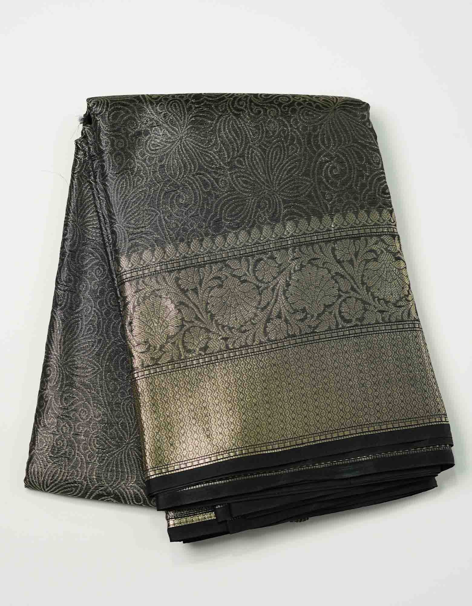 Black Colour Fancy Silver Brocade Saree