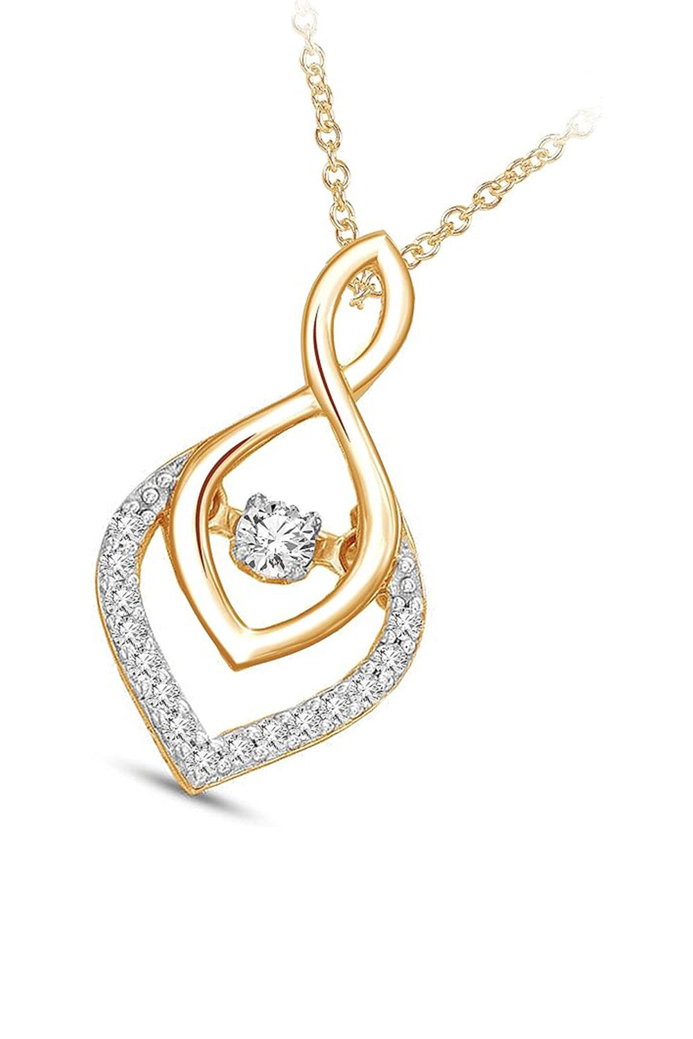 Yellow Gold Color Infinity Flame Pendant Necklace, Pendant For Women
