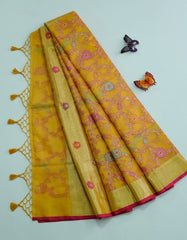 Golden Rod Colour Brocade Saree 