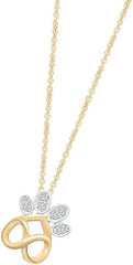 Yellow Gold Color Infinity Paw Print Pendant Necklace, Trending Necklaces 