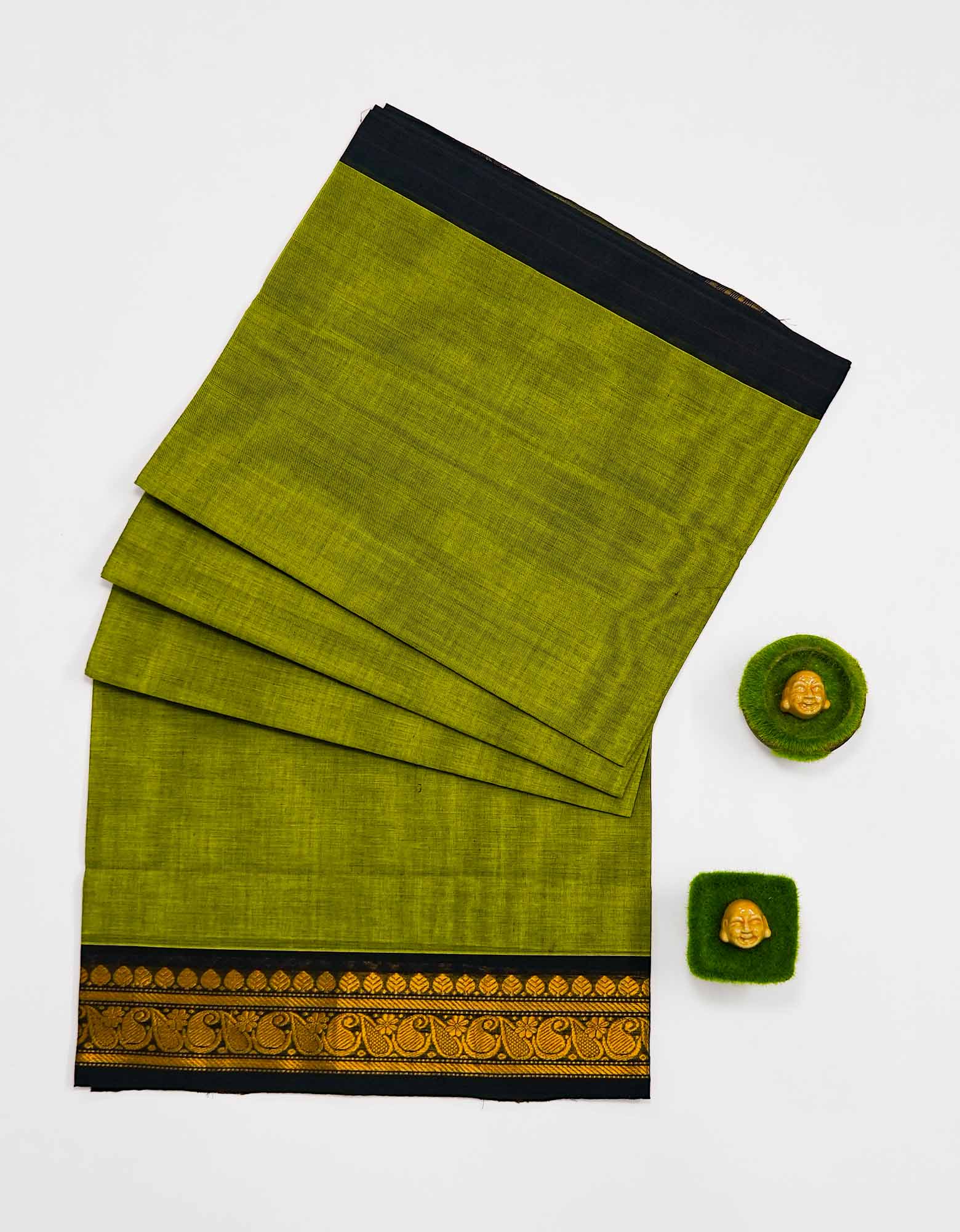 Swamp Green Color Vasundhara Cotton Saree