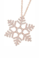 1/3 Carat Moissanite Snowflake Pendant Necklace in 18K Gold Plated Sterling Silver.