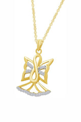 Yellow Gold Color Yaathi Infinity Angel Outline Pendant Necklace